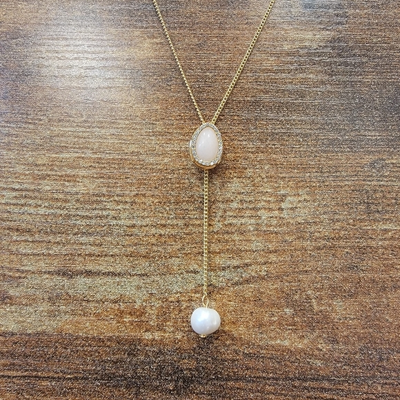 J. Crew Jewelry - J. Crew Pave Pearl Drop Necklace NWT